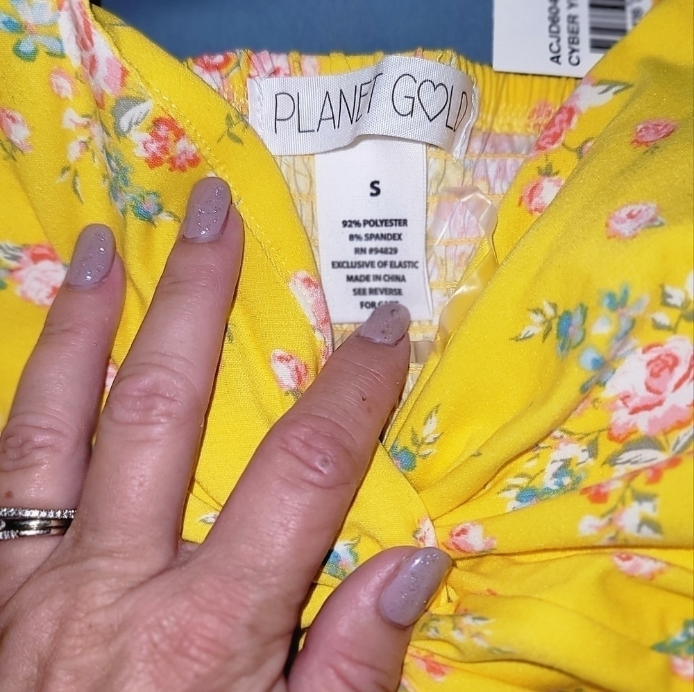 planet Gold Yellow Summer Dress NWT Size Small - Picture 2 of 5